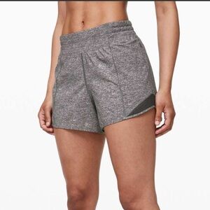 Lululemon Hotty Hot High-Rise Lined Short 4” Heather Lux Multi Black